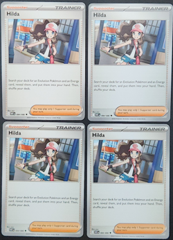 Pokemon Hilda x4 Playset Trainer Supporter White Flare 084/086 Near Mint - Image 1