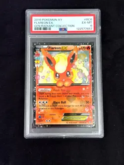 2016 POKEMON XY GENERATIONS RADIANT COLLECTION #RC6 FLAREON EX PSA 6 - Image 1