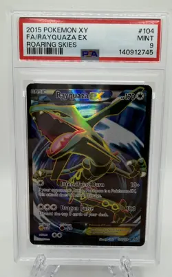 PSA 9 Rayquaza EX 104/108 Full Art Roaring Skies 2015 Pokemon XY MINT - Image 1