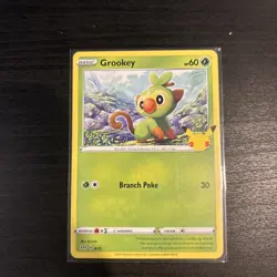 Grookey 8/25 Non Holo - 2021 Pokemon 25th Anniversary McDonalds Promo LP - Image 1