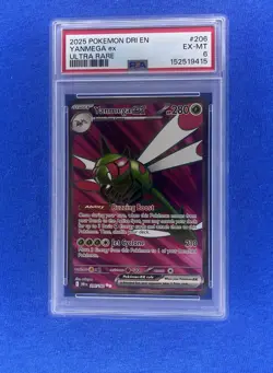 2025 POKEMON DRI EN-DESTINED RIVALS ULTRA RARE #206 YANMEGA EX PSA 6 - Image 1