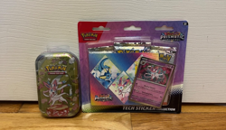 NEW-Pokemon TCG Prismatic Evolutions Sylveon Tech Sticker Collection & Mini Tin - Image 1