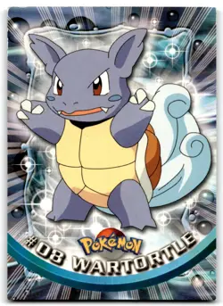 Wartortle 1999 Topps Pokemon TV Animation 2nd Printing Black Logo #8 - MP - Image 1