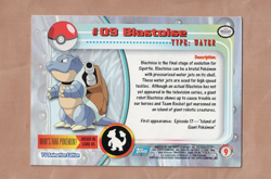 1999 Topps Pokemon TV Animation #09 Blastoise - Series 1 - EX - Image 2