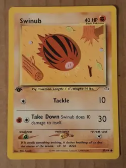 Pokemon Swinub 57/64 1st Edition Neo Revelation LP-NM See Pictures - Image 1