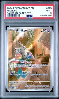 2024 Pokemon Svp En-Sv Black Star Promo #075 Mimikyu Paldean Fates Etb PSA 9 - Image 1