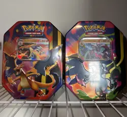 Pokemon TCG Mega Charizard X & Y EX Tins New And Sealed - Set of 2 (1 of each) - Image 1