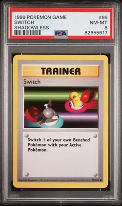 Shadowless Switch 95/102 - Trainer Base Set PSA 8 Pokemon 1999 - NM MINT - Image 1
