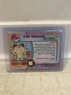 Pokemon Meowth Topps #52 Holographic Prismatic Foil Trading Card - Image 4