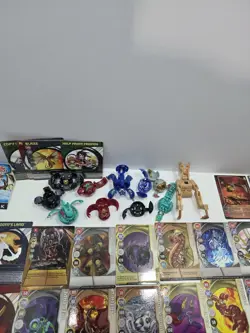 Bakugan Battle Brawlers Lot 11 Figures + 24 Cards w/ Carry Case Bundle Rulebook - Image 2
