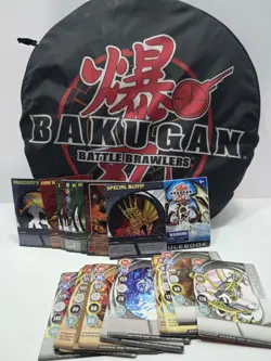 Bakugan Battle Brawlers Lot 11 Figures + 24 Cards w/ Carry Case Bundle Rulebook - Image 3