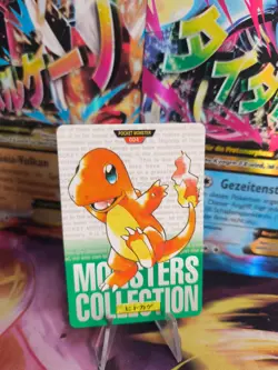 Pokemon Karte Card carddass Monsters collection Green 1996 japan Charmander NM - Image 1