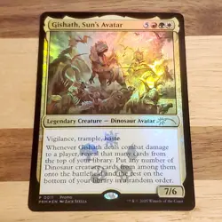 1x Gishath, Sun's Avatar, Foil, Promo 0011, Magic, MTG LP Small Ding - Image 1