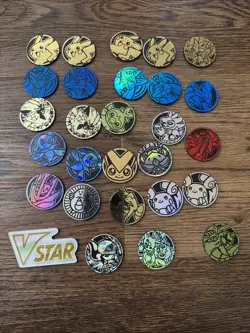 Pokemon TCG Coin Lot 27 Pikachu Lucario Raichu Official Nintendo - Image 1