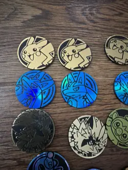 Pokemon TCG Coin Lot 27 Pikachu Lucario Raichu Official Nintendo - Image 2