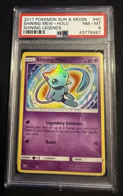 Pokemon TCG 2017 Shining Legends Shining Mew Shiny Holo Rare PSA 8 #40/73 - Image 1