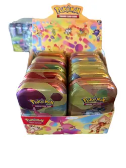 Pokemon TCG S&V 151 Mini Tin Display 10 Factory Sealed Tins Complete Collection - Image 1