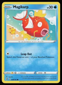 Magikarp 039/192 Common Rebel Clash Pokemon Near Mint - Image 1