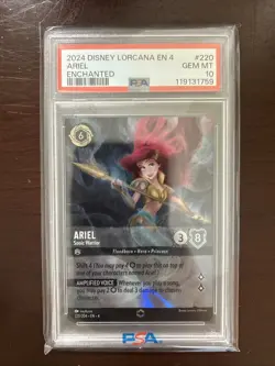 Ariel Sonic Warrior PSA 10 Disney Lorcana Ursula’s Return Enchanted Card 220/204 - Image 1