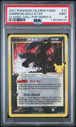 Umbreon Gold Star 17 PSA 9 Mint - Celebrations Classic Collection - Pokemon - Image 1
