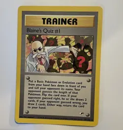 Blaine’s Quiz #1 97/132 Rare Pokemon Trainer Card - Image 1
