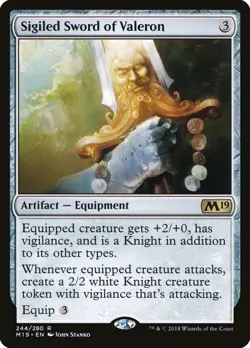 Sigiled Sword of Valeron [Core Set 2019] Magic MTG - Image 1