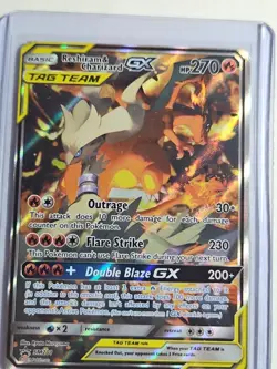 Reshiram & Charizard GX SM201 Sun & Moon Black Star Promo Near Mint Pokemon TCG - Image 3