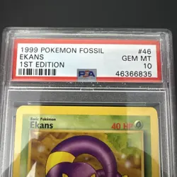 PSA 10 Ekans 1st Edition Fossil 46/62 1st Edition Pokemon Card - Image 2