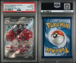 2024 Pokemon Paldean Fates Tin Charizard Ex Black Star Promo 074 PSA 10 - Image 3