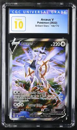 2022 Pokemon Brilliant Stars Arceus V #166 CGC 10 PRISTINE - Image 1