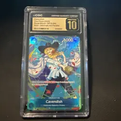 2025 ONE PIECE OP10-ROYAL BLOOD ALTERNATE ART #045 CAVENDISH CGC PRISTINE 10 - Image 1