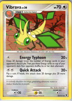 Vibrava 53/111 Non Holo Rising Rivals - Pokemon Card - LP - Image 1