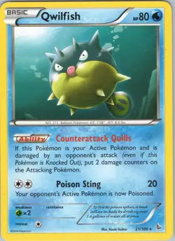Qwilfish MP #21 XY - Flashfire Pokemon - Image 1