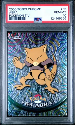 2000 TOPPS CHROME POKEMON T.V. #63 ABRA PSA 10 - Image 1