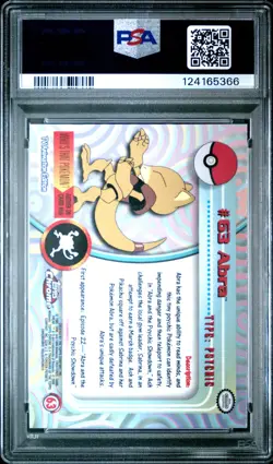 2000 TOPPS CHROME POKEMON T.V. #63 ABRA PSA 10 - Image 2