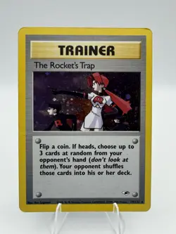 Pokemon The Rocket’s Trap 19/132 Holo Gym Heroes Rare MP Bend WOTC 2000 - Image 1