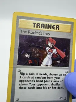 Pokemon The Rocket’s Trap 19/132 Holo Gym Heroes Rare MP Bend WOTC 2000 - Image 3