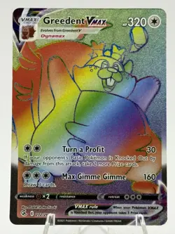 Greedent VMAX Rainbow Secret Rare Holo 272/264 Fusion Strike NM - Pokemon TCG - Image 1