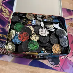 Pokemon Coin Token Lot ~500 Lunchbox Full - Image 1