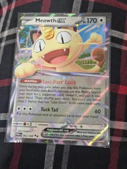 Pokemon TCG Perfect Order Meowth EX 062/088 Double Rare Holo NM Near Mint - Image 1