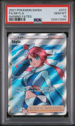 2021 POKEMON SWORD & SHIELD SHINING FATES #072 FA/SKYLA SHINING FATES PSA 10 - Image 1