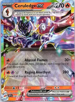 Ceruledge ex #036/191 - SV08: Surging Sparks Double Rare Holo Pokemon - NM - Image 1