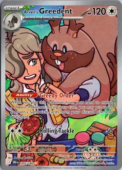 Pokemon Arven's Greedent SV10: Destined Rivals 205/182 Near Mint NM - Image 1