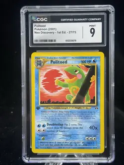 Politoed #27 Non-Holo 1st Edition Neo Discovery 2001 Pokemon CGC 9 💦 - Image 1