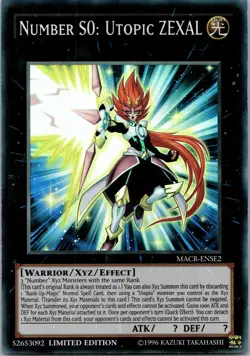 Yugioh Number S0: Utopic ZEXAL MACR-ENSE2 Limited Edition Super Rare NM - Image 1