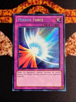 🔥YUGIOH • MIRROR FORCE • SECRET RARE • LCYW-EN091 • 1st EDITION • VLP🔥 - Image 1