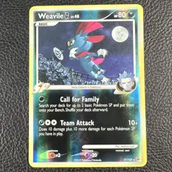 Pokemon TCG card Weavile G Lv 48 - Reverse Holo 17/127 Platinum - LP+ - Image 1