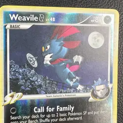 Pokemon TCG card Weavile G Lv 48 - Reverse Holo 17/127 Platinum - LP+ - Image 5