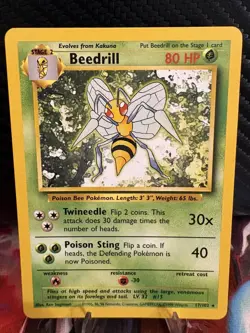 Beedrill 17/102 Base Set WOTC Vintage Pokemon Card LP - Image 1