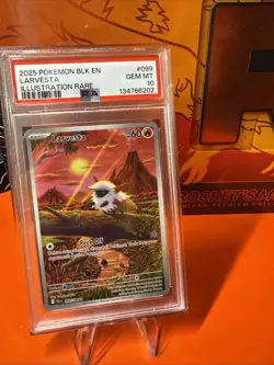 Pokemon TCG Larvesta Illustration Rare Black Bolt Card 099/086 English PSA 10 - Image 1